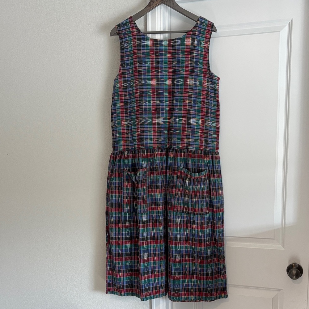 Artesania Multicolor Sleeveless Plaid Dress